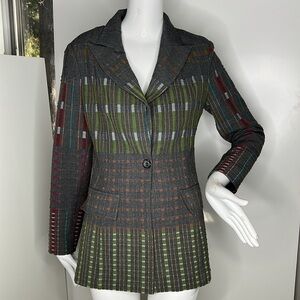 Kevan Hall Sz 10 Fitted Gray Wool With Some Stetch Blazer Jacket Made in USA